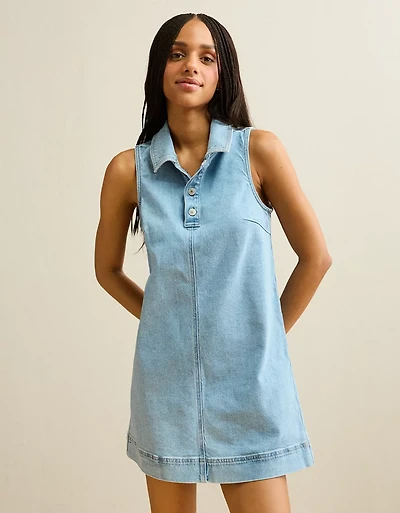 AE Denim Polo Midi Dress