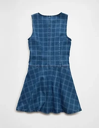 Minirobe en denim à carreaux AE