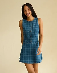 AE Plaid Denim Mini Dress