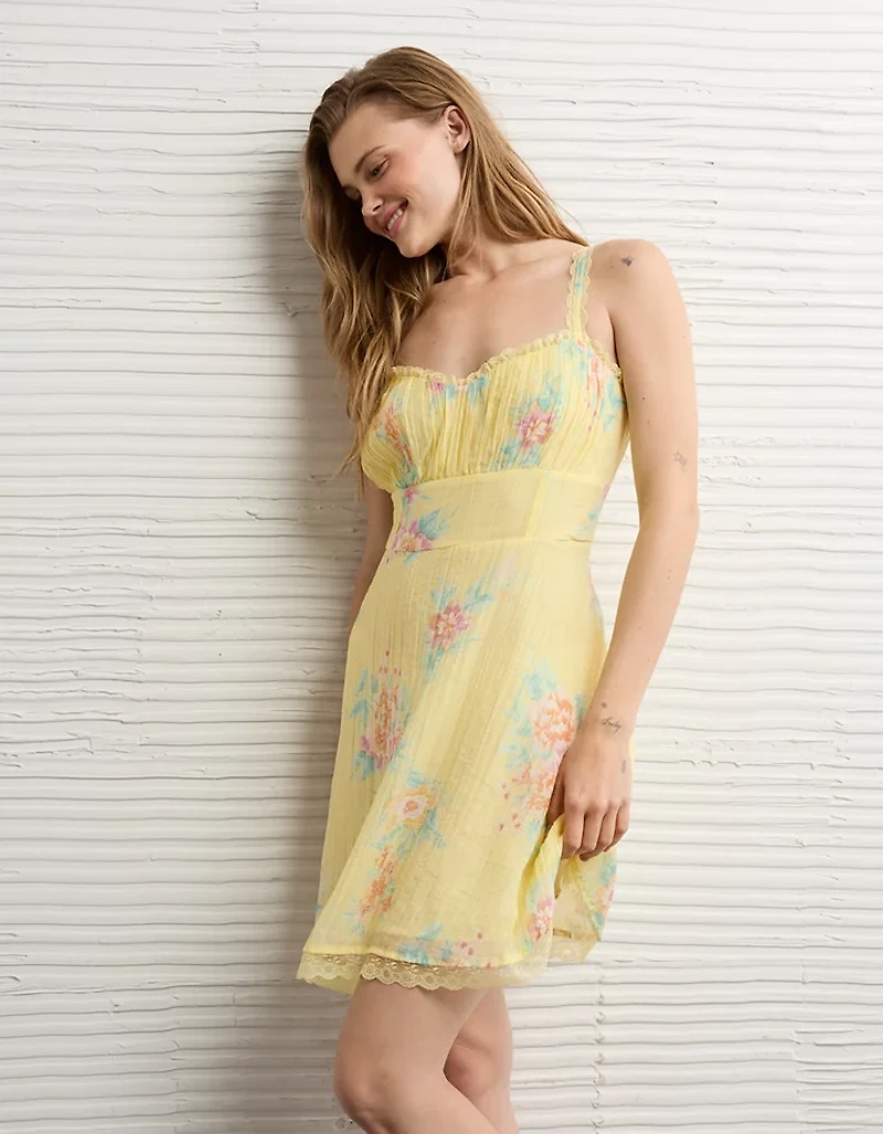 AE Ruched Tiered Mini Dress