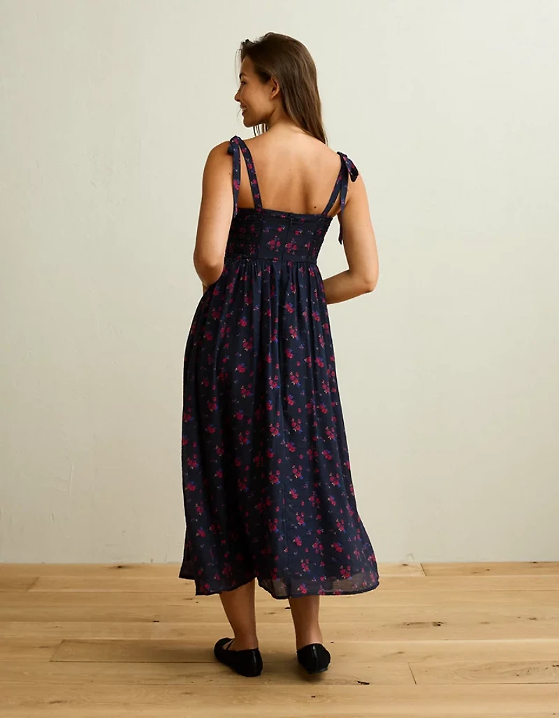 AE Scoop Neck Corset Midi Dress
