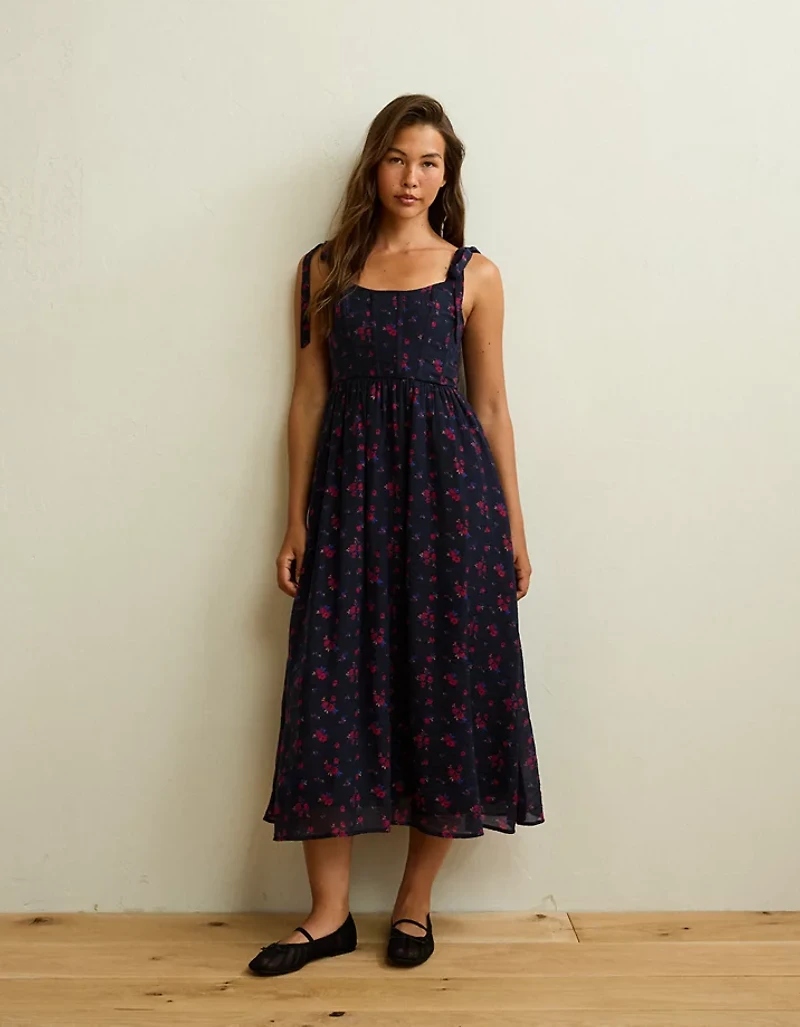 AE Scoop Neck Corset Midi Dress