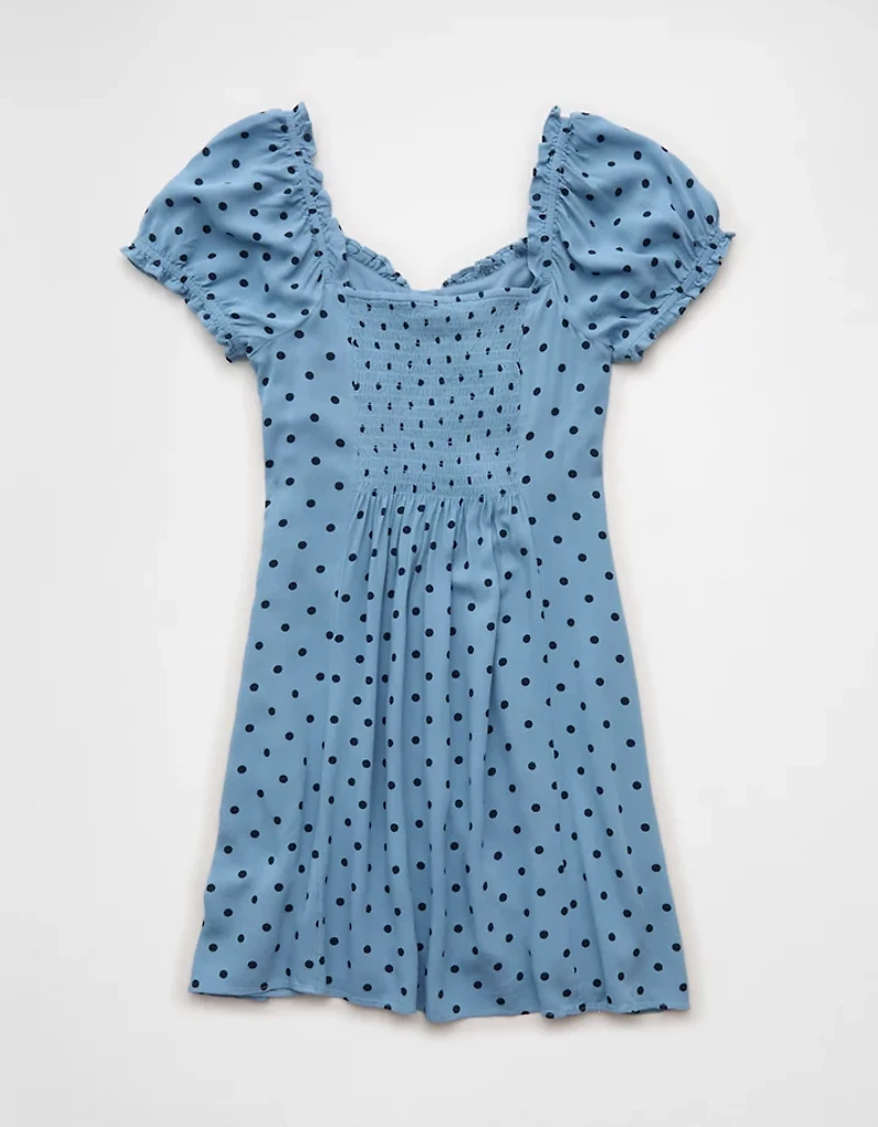 AE Short-Sleeve Button-Up Mini Dress