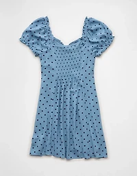 AE Short-Sleeve Button-Up Mini Dress