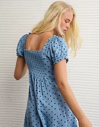 AE Short-Sleeve Button-Up Mini Dress