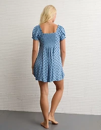 AE Short-Sleeve Button-Up Mini Dress