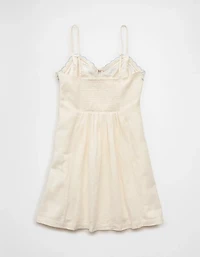 AE Embroidered Tie-Front Mini Dress