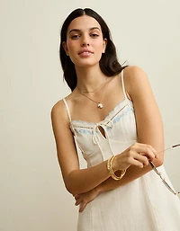 AE Embroidered Tie-Front Mini Dress