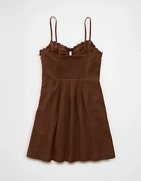 AE Embroidered Tie-Front Mini Dress