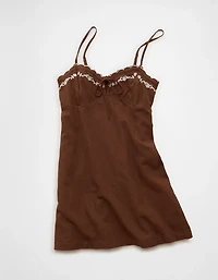 AE Embroidered Tie-Front Mini Dress