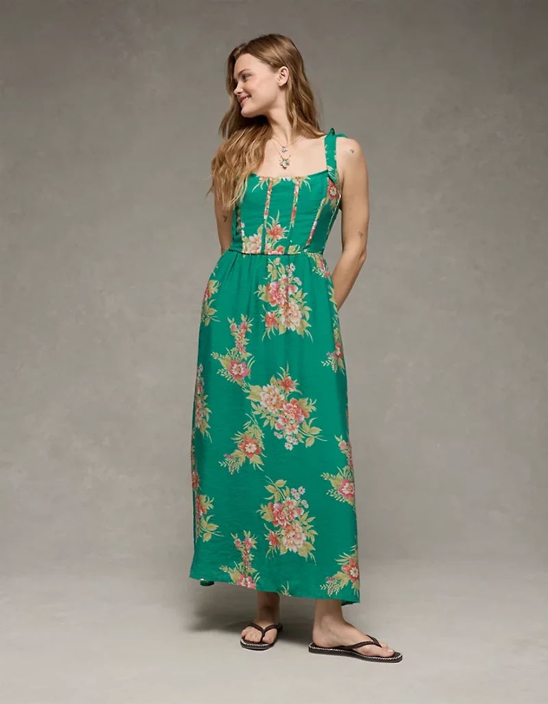 AE Tie-Strap Corset Maxi Dress