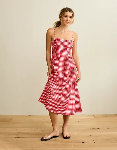 AE Sweetheart Neck Babydoll Midi Dress