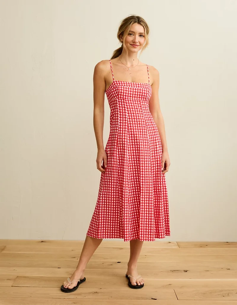AE Sweetheart Neck Babydoll Midi Dress
