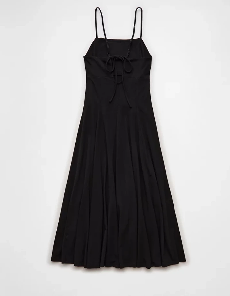 AE Knit Tie-Back Godet Midi Dress