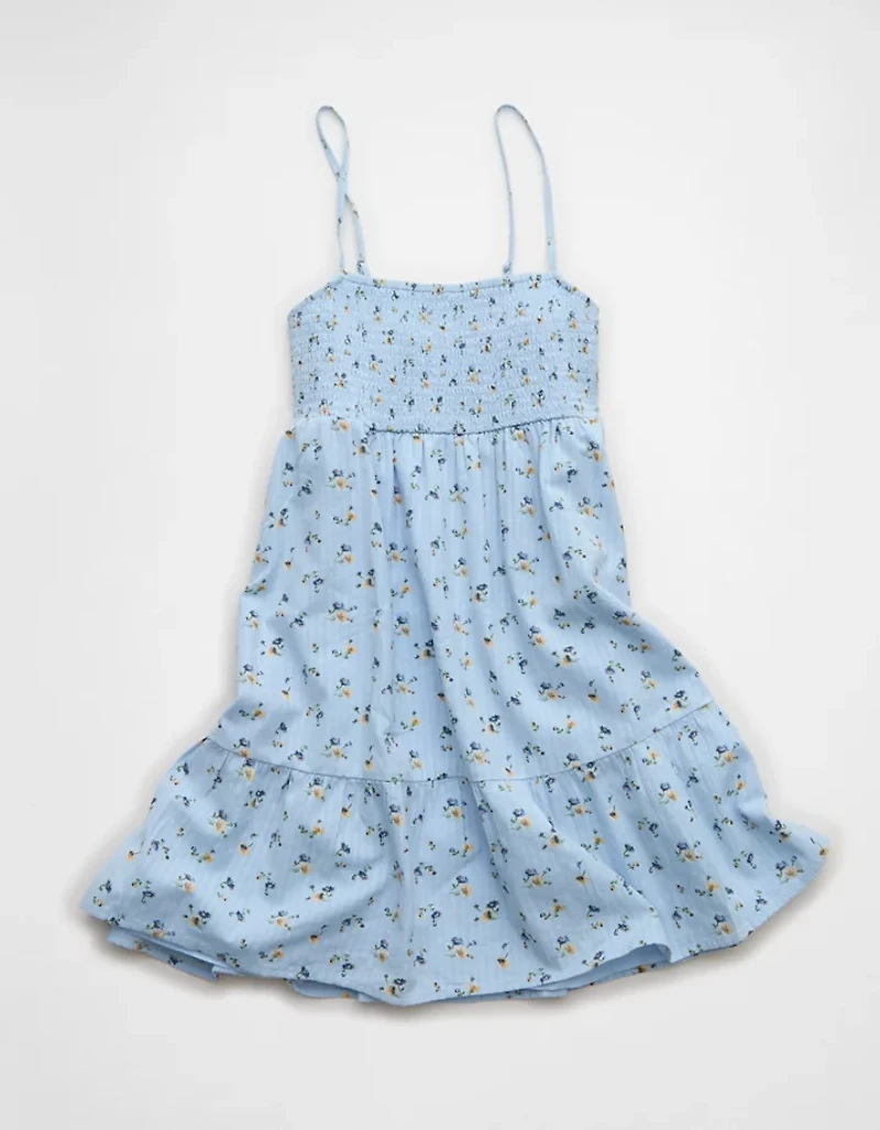 AE Floral Smocked Babydoll Mini Dress