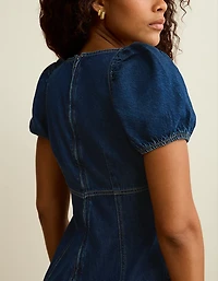 AE Puff Sleeve Denim Mini Dress