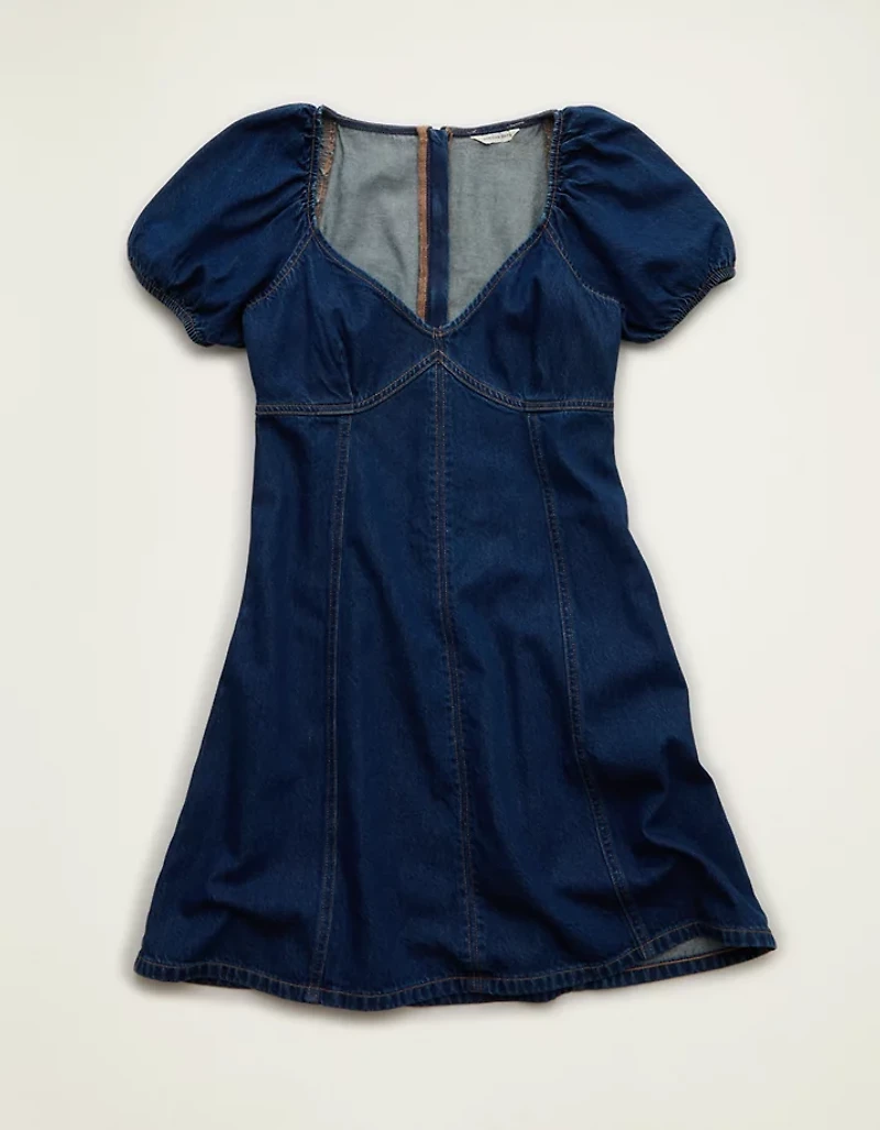 AE Puff Sleeve Denim Mini Dress