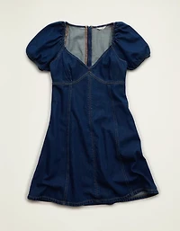 AE Puff Sleeve Denim Mini Dress