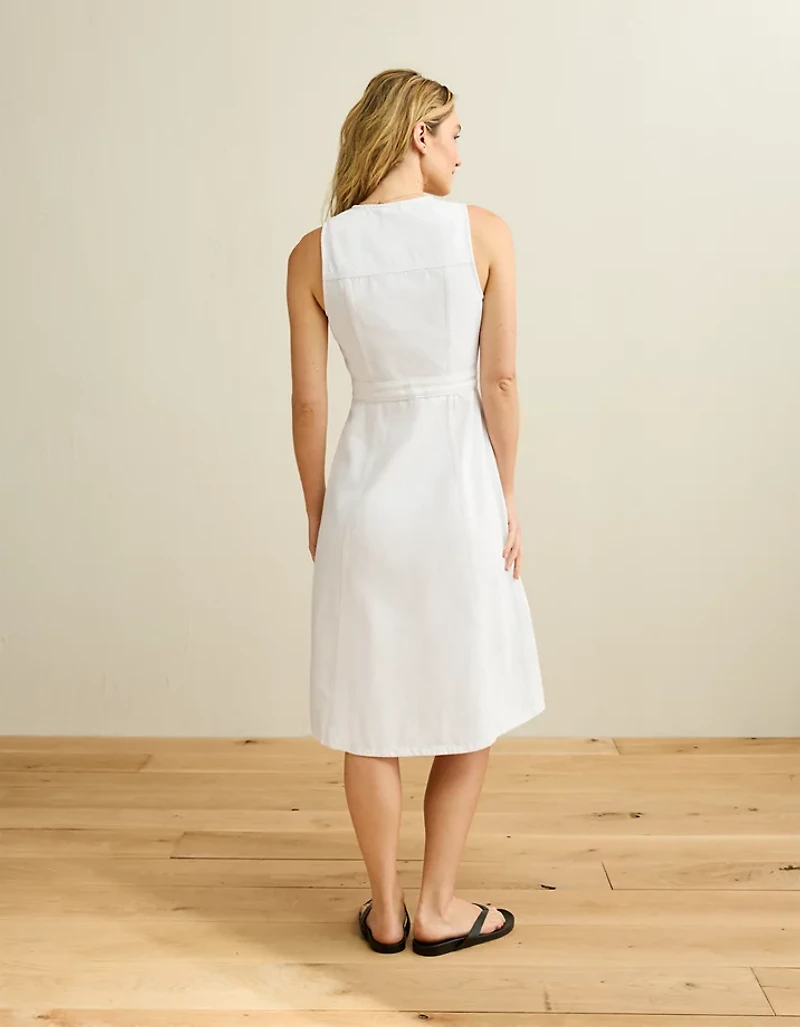 AE Button-Up Denim Midi Dress