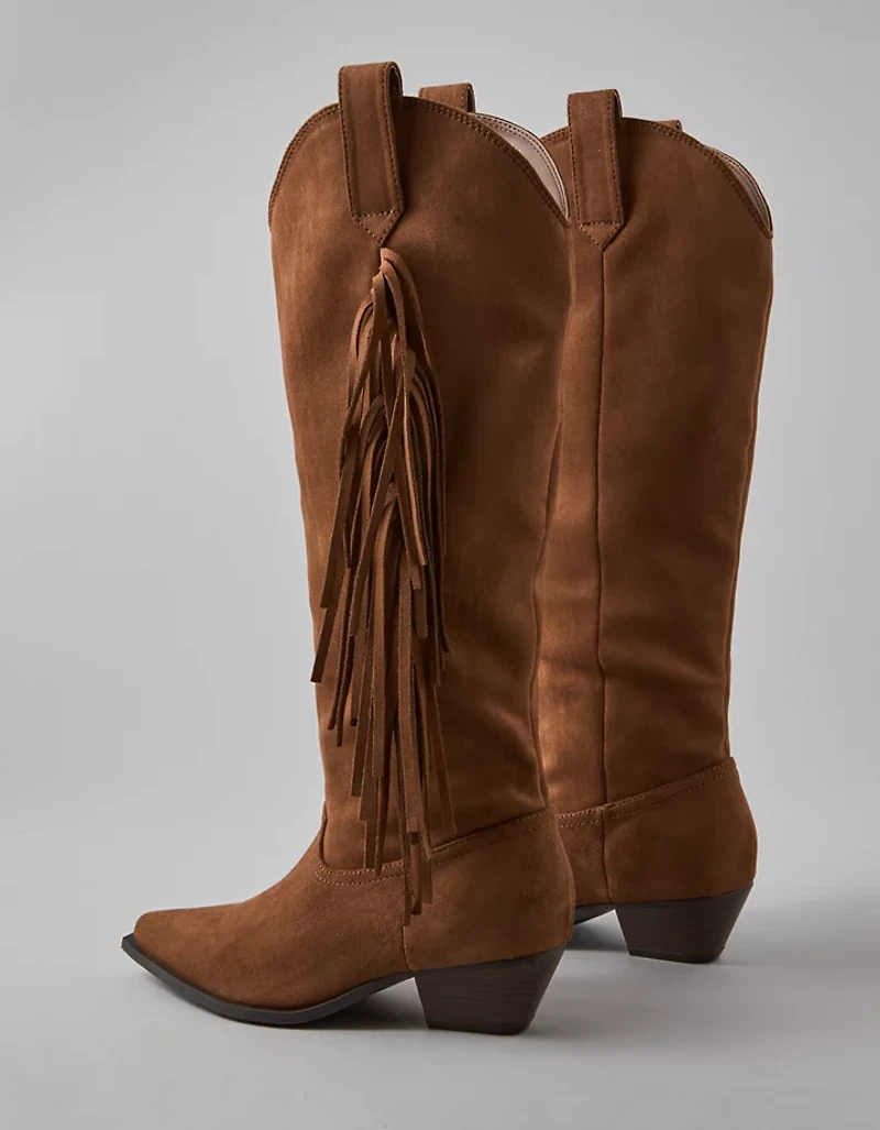 Bottes aux genoux à franges western AE