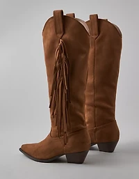 Bottes aux genoux à franges western AE