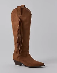 Bottes aux genoux à franges western AE