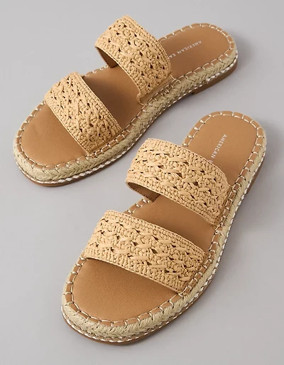 AE Raffia Espadrille Slide Sandal