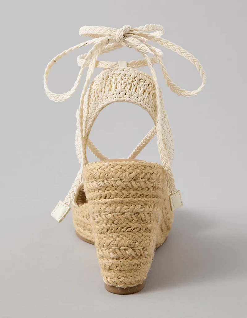 AE Crochet Espadrille Wedge Sandal