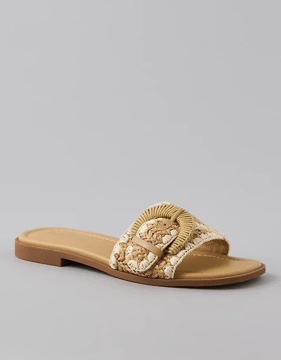 Sandale à enfiler boucle en raphia AE