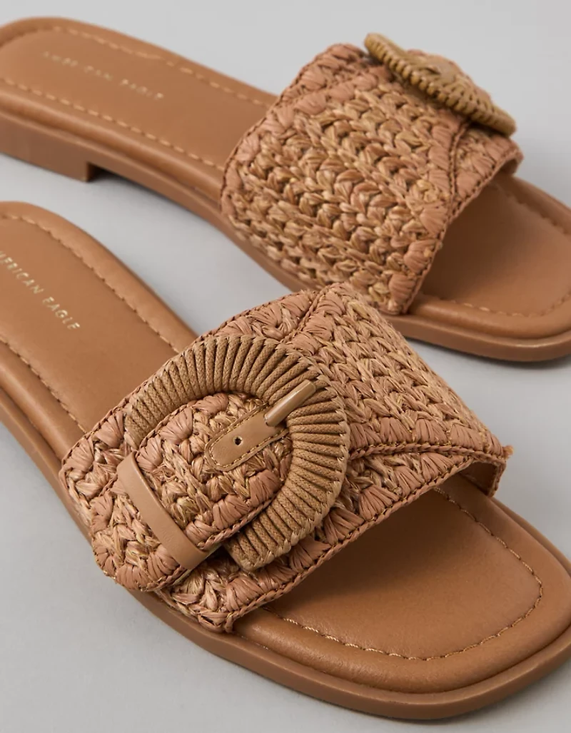 Sandale à enfiler boucle en raphia AE