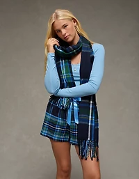 Écharpe à carreaux de style tartan AE