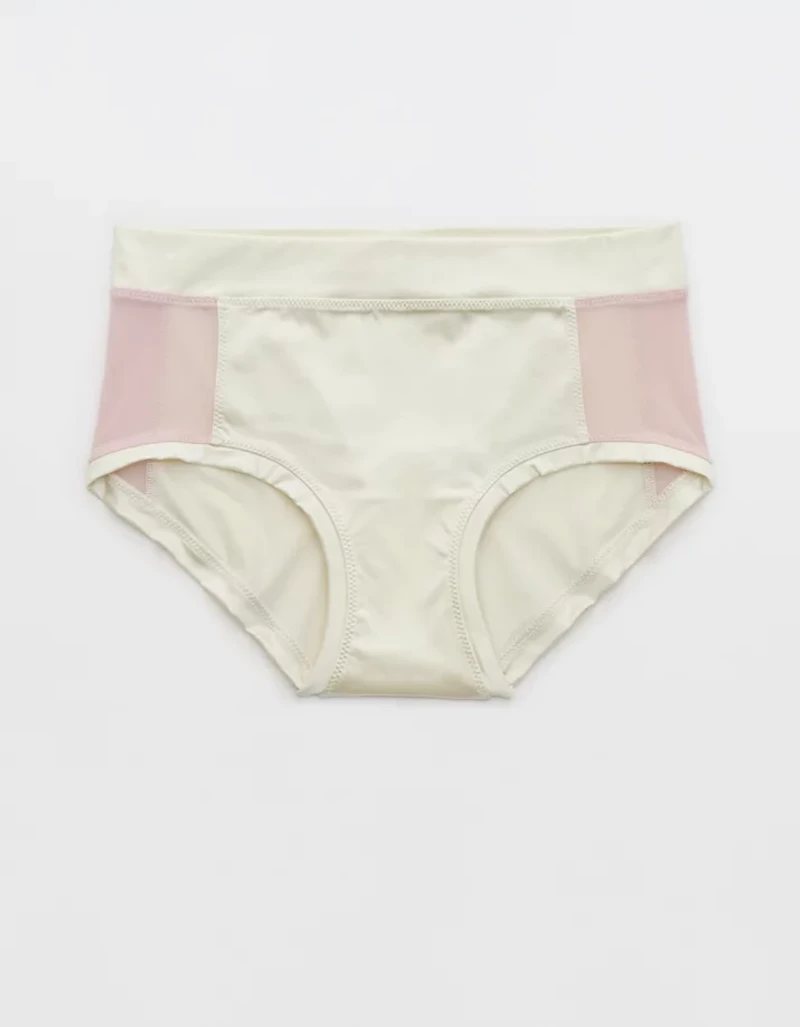 Aerie x Emily + Meritt Shine Mesh Mid Rise Underwear