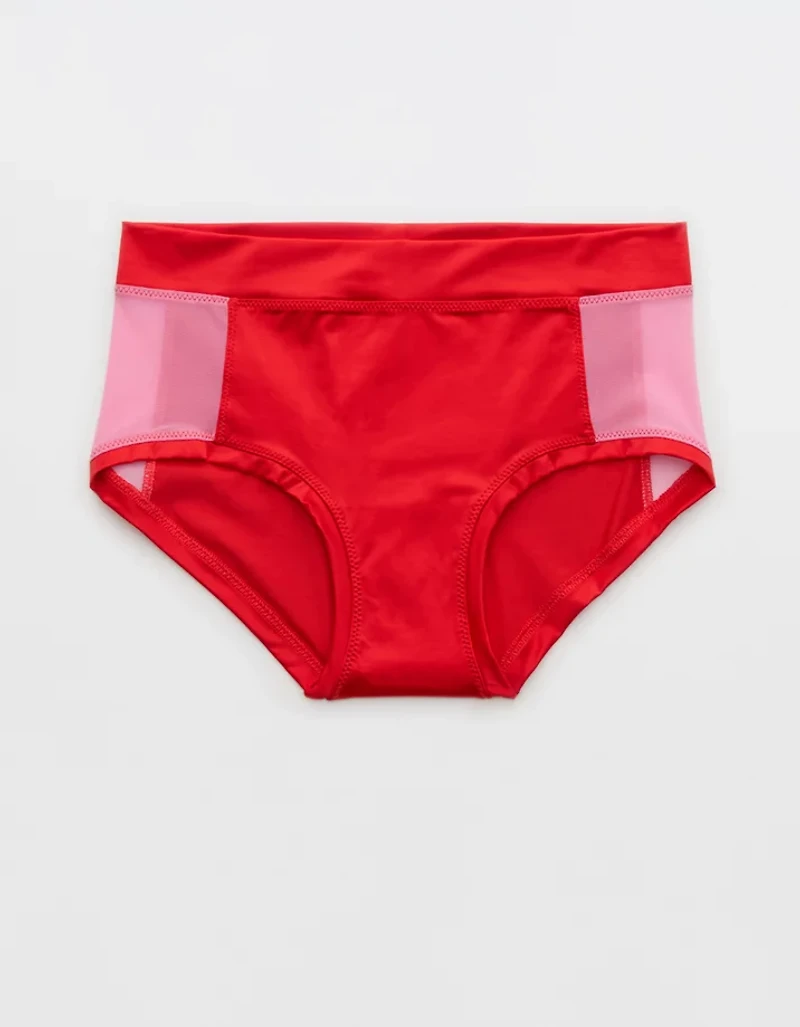 Aerie x Emily + Meritt Shine Mesh Mid Rise Underwear