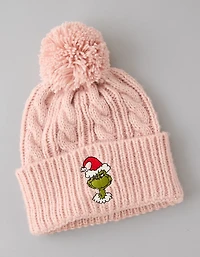 AE Embroidered Grinch Cable-Knit Beanie
