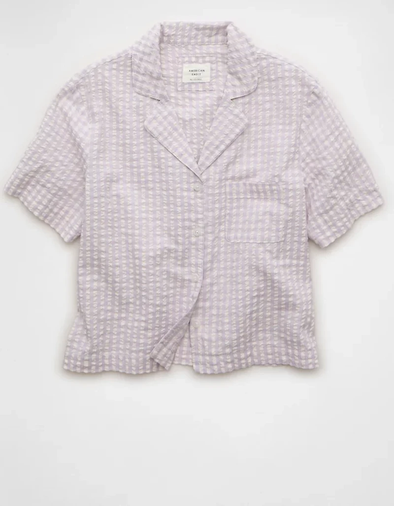 Haut de pyjama en tissu gaufré AE