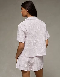 Haut de pyjama en tissu gaufré AE