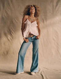 Jean à jambe évasée extensible taille haute AE