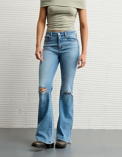 Jean évasé à taille très haute déchiré Next Level AE