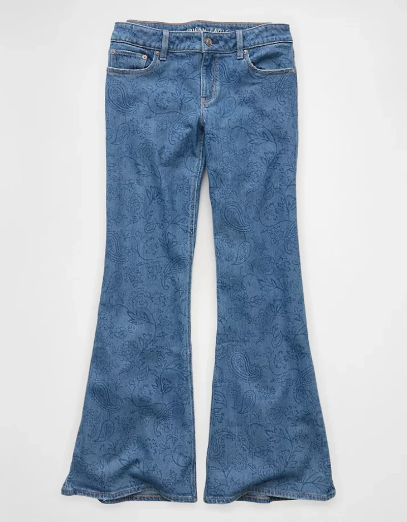 AE Stretch Low-Rise Floral Flare Jean