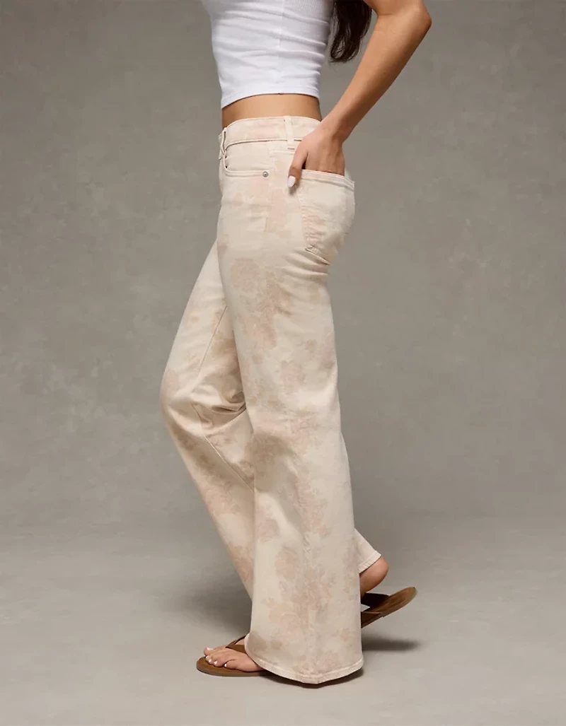 AE Stretch Low-Rise Floral Print Flare Jean