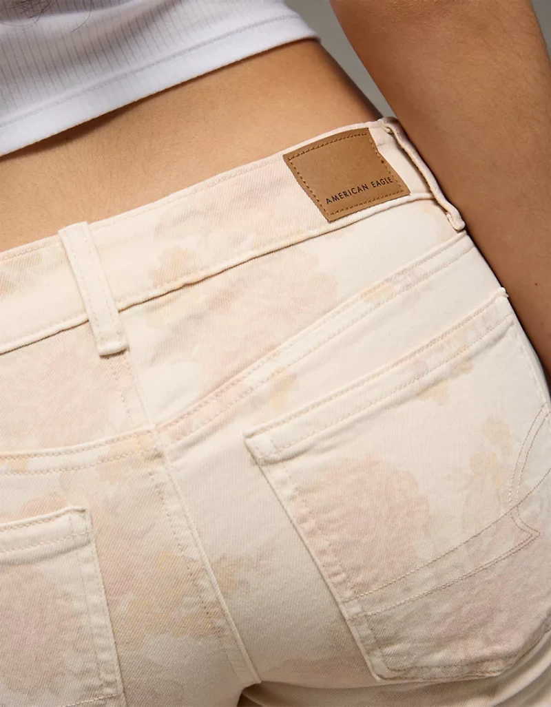 AE Stretch Low-Rise Floral Print Flare Jean