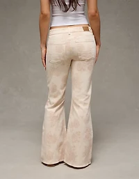 AE Stretch Low-Rise Floral Print Flare Jean