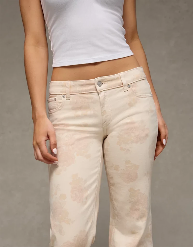 AE Stretch Low-Rise Floral Print Flare Jean