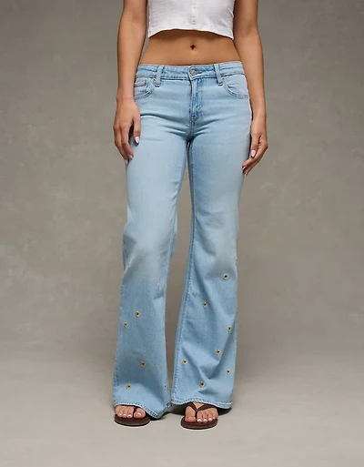 AE Stretch Low-Rise Floral Flare Jean