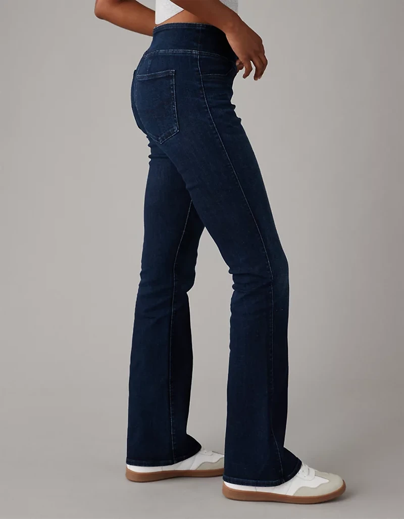 Jean à jambe semi-évasée taille haute enfiler Luxe AE