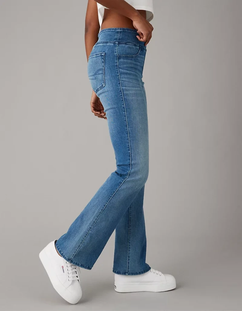 Jean à jambe semi-évasée taille haute enfiler Luxe AE