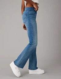 Jean à jambe semi-évasée taille haute enfiler Luxe AE