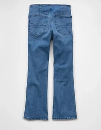 Jean court à jambe semi-évasée taille haute enfiler Luxe AE