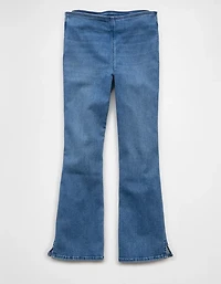Jean court à jambe semi-évasée taille haute enfiler Luxe AE