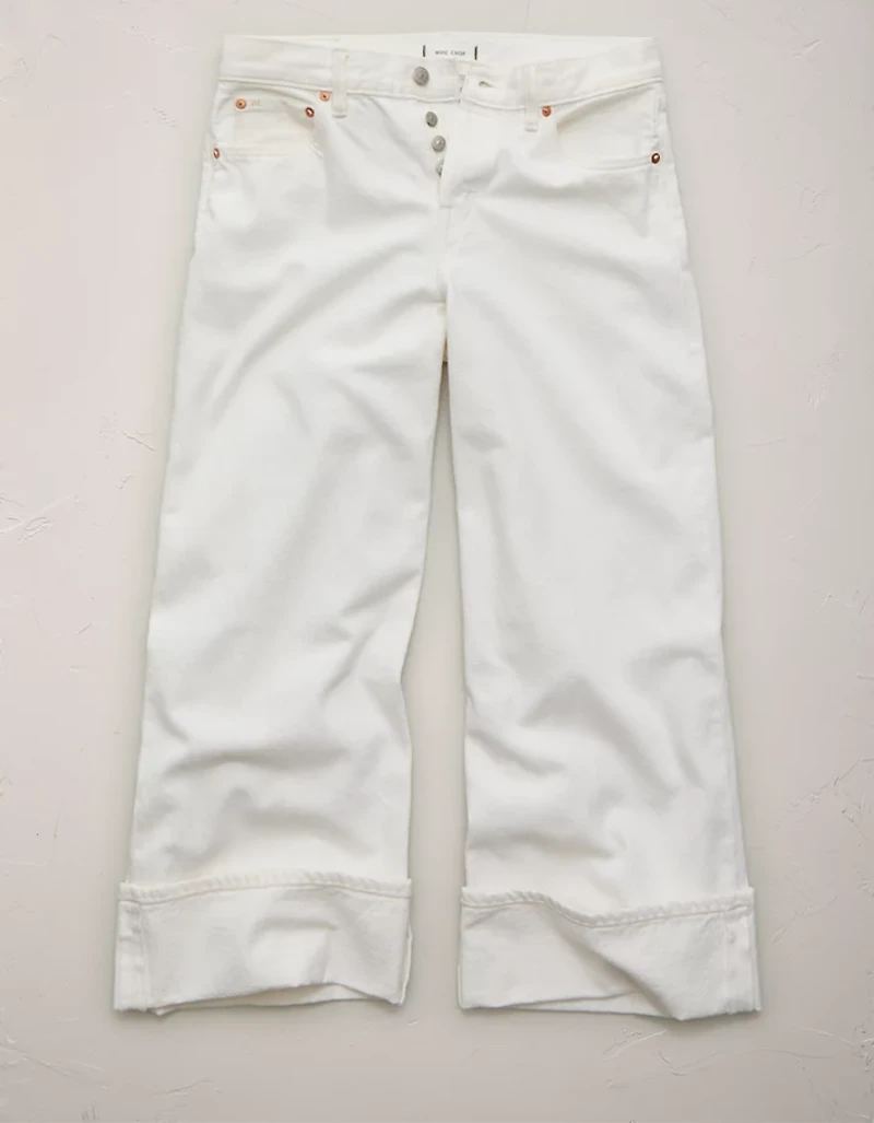 AE77 Premium Wide Crop Cuff Jean